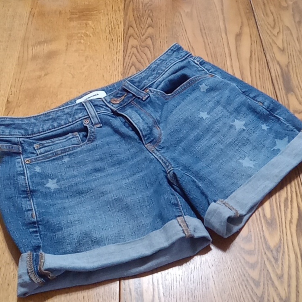 SONOMA Jean Shorts Womens 4 BLUE Spring Summer Beach Pool Preowned Used STARS